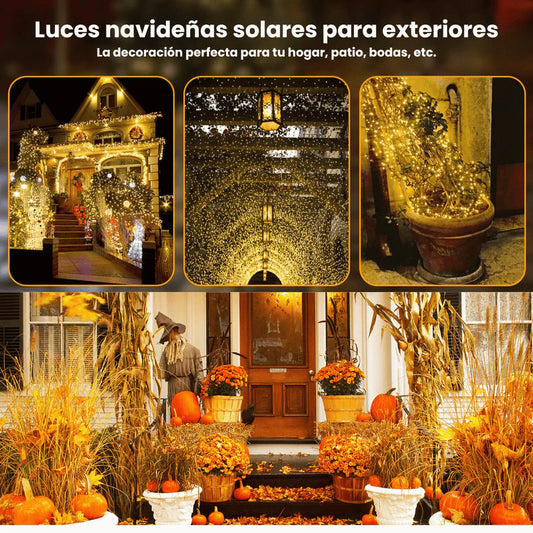 LUCES NAVIDEÑAS CON PANEL SOLAR