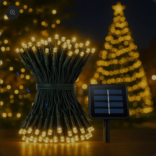 Luces Navideñas Solares LED  con panel solar– Ilumina tu Navidad sin gastar más energía