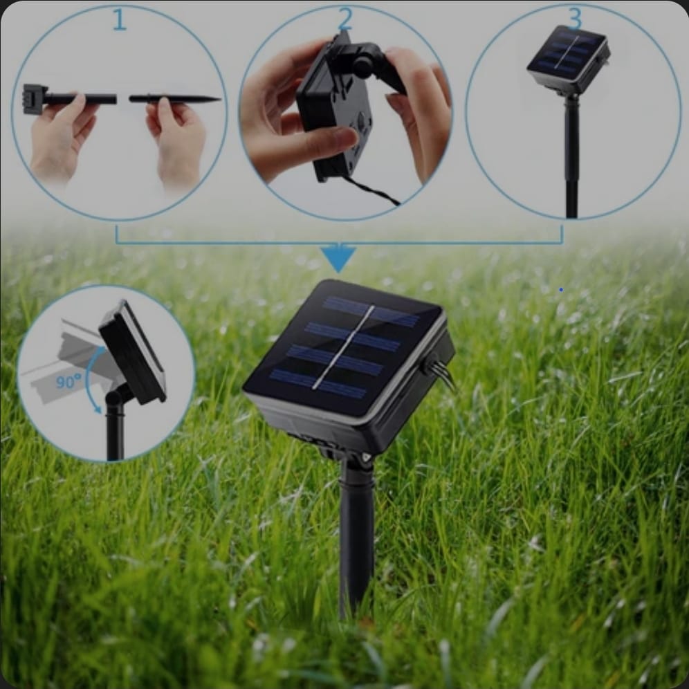 LUCES NAVIDEÑAS CON PANEL SOLAR